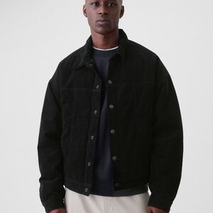 Oversized Black Corduroy Jacket